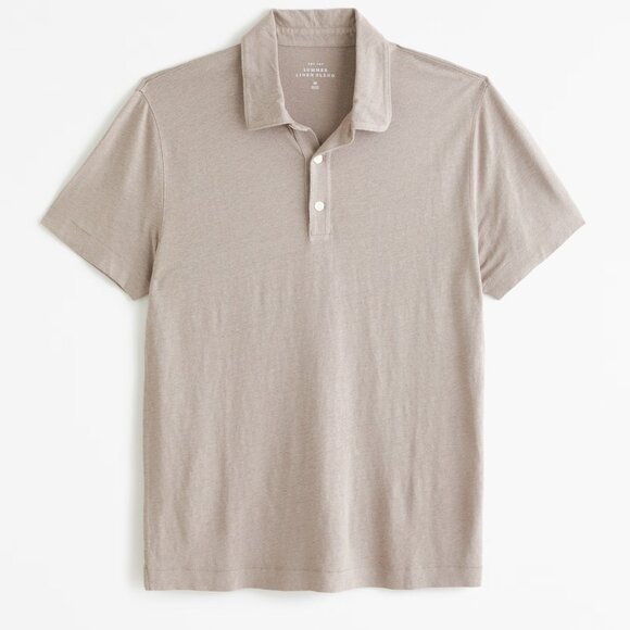 A&F Summer Linen-blend 3-Button Polo - Picture 1 of 3